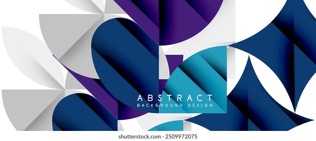 Minimal geometric elements on white. Petals, round triangles, star