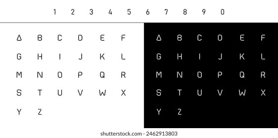 THE MINIMAL GEOMETRIC FONT, WITH FUTURISTIC AND ELEGANT STYLE . VECTOR TYPEFACE
