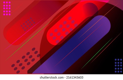Minimal geometric gradient red and purple background dynamic shape composition EPS10 vector