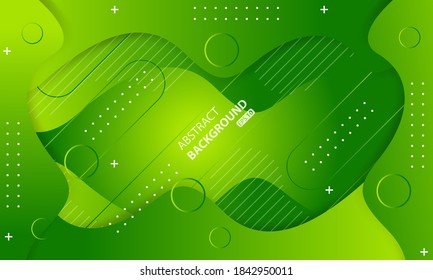 Minimal geometric green background. Dynamic shapes composition.