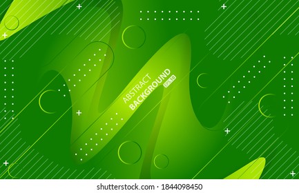Fondo verde geométrico mínimo. Composición dinámica de formas.