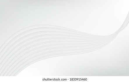 Minimal geometric grey and silver waves shapes background. Gradient modern pattern lines. Creative illustration for design . Vector eps10.