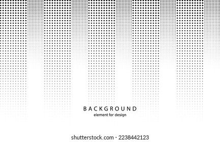 Minimaler geometrischer, abstrakter halftonischer Hintergrund. Dynamische Formen-Zusammensetzung. Vektorgrafik.