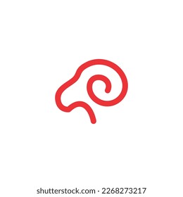 diseño geométrico mínimo del logotipo de la cabra	