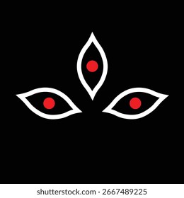 A minimal geometric icon featuring three stylized eyes, representing vision, awareness, and insight. Perfect for use in spiritual, mystical, or abstract design projects.