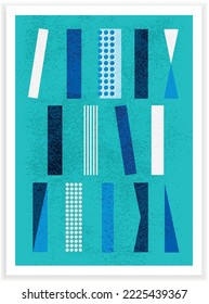 Minimal geometric illustration with primitive shapes elements for wall decoration, postcard or cover brochure design. Vector EPS10.