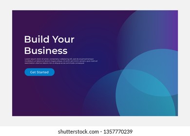 Minimal geometric landing page. Dynamic shapes composition background.