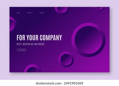 Minimal geometric landing page vector design in eps 10
