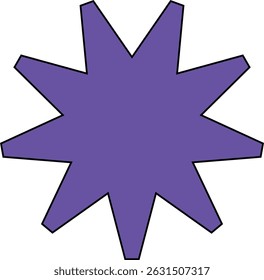 minimal geometric linear star shape on white background.