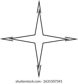 minimal geometric linear star shape on white background.