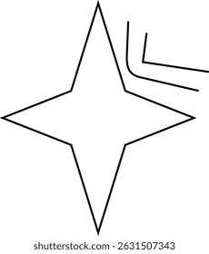 minimal geometric linear star shape on white background.