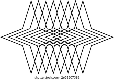minimal geometric linear star shape on white background.
