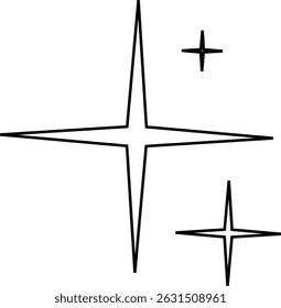 Forma lineal geométrica mínima de la estrella en el fondo blanco.