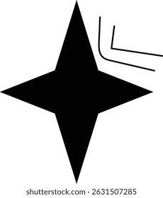 Forma geométrica mínima de estrellas lineales sobre fondo blanco.