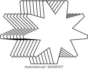 minimal geometric linear stars shape on white background.