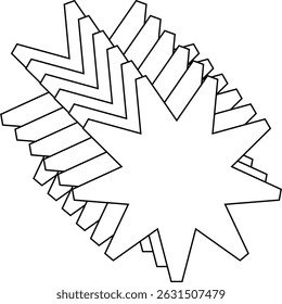 minimal geometric linear stars shape on white background.