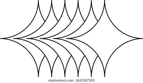 minimal geometric linear stars shape on white background.