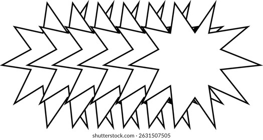 minimal geometric linear stars shape on white background.