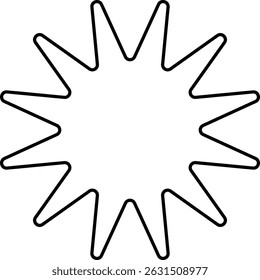 minimal geometric linear stars shape on white background.