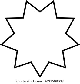 minimal geometrische lineare Sterne Form auf weißem Hintergrund.