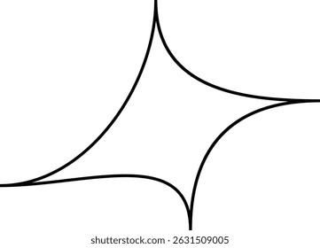 minimal geometric linear stars shape on white background.
