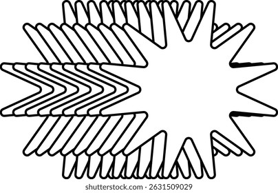 minimal geometrische lineare Sterne Form auf weißem Hintergrund.