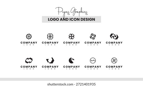 Paquete de diseño de logotipo geométrico mínimo
