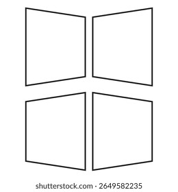 A minimal geometric logo featuring outlined rectangular shapes arranged in a grid-based layout, ideal for abstract branding and tech design.