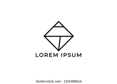 minimal geometric logo template. clean simple trendy shapes vector