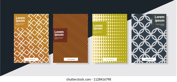 Minimal geometric metallic colors  background template set