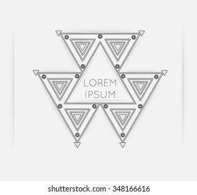 minimal geometric monochrome shape. Trendy hipster icon and logotype. Religion, philosophy, spirituality, occultism symbols collection. Business signs, labels, badges, frames and borders