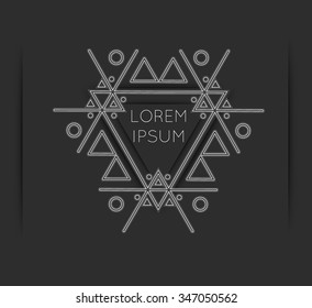Minimal geometric monochrome shapes. Trendy hipster icons and logotypes. Religion, philosophy, spirituality, occultism symbols collection. Business signs, labels, badges, frames and borders