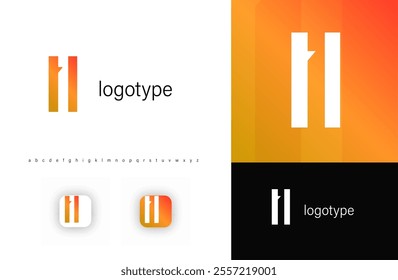 Minimal geometric monogram, negative space letter I, sleek corporate logo, edgy modern typography, clean logotype symbol, contemporary tech identity, stylish emblem design. Vector illustration.