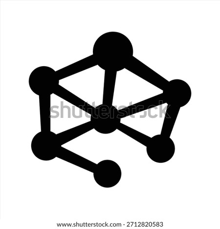 Minimal geometric network icon with connected nodes and bold lines in modern abstract style.