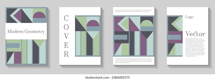 Minimal geometric pattern background covers set. Modern grid flyers with geometric shapes. Black Friday promotion banners. Advertising posters. Company identity brochures.