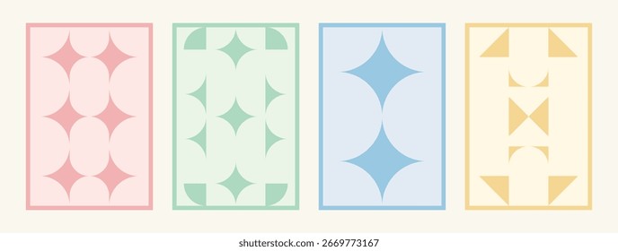 minimal geometric pattern cards with abstract shapes background design for banner poster and cover