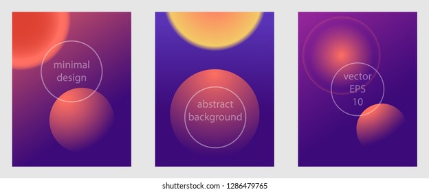 Minimal geometric pattern with circles. Colorful covers design with gradient.