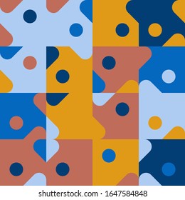 Minimal Geometric Pattern design. Vector Modern universal Abstract background in blue palette