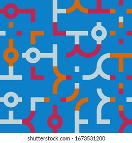 Minimal Geometric Pattern design. Vector Modern universal Abstract background in blue palette