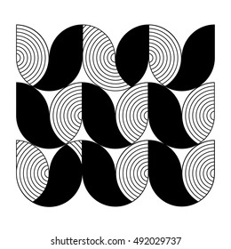 minimal geometric pattern, flower shape and line concept on white for corporate business identity design, online presentation, website element, cover page, brochure, poster layout, vector illustration