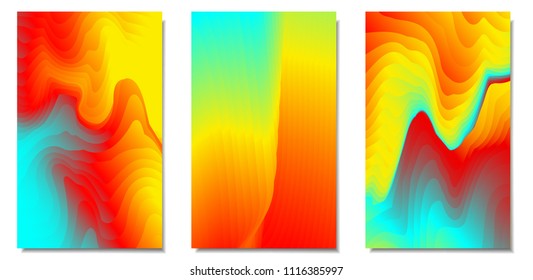 Minimal geometric pattern. Futuristic design. Modern abstract covers set.