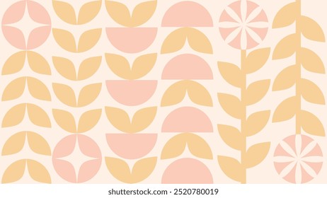 Minimal geometric pattern. Geometrical flowers.