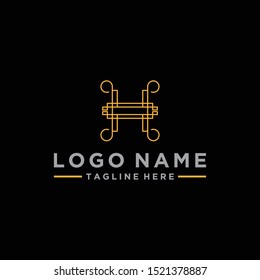 Minimal geometric pattern and GOLD MH color vector.
