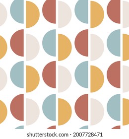 Minimal geometric pattern. Semi circles. For textile, product application. Vector illustration, flat design