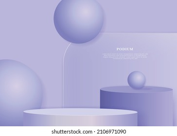 Minimal geometric podium pastel color background for product presentation 3d rendering illustration

