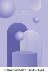 Minimal geometric podium pastel color background for product presentation 3d rendering illustration
