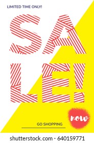 Minimal geometric poster tamplate in flat scandinavian graphic design style