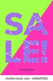 Minimal geometric poster tamplate in flat scandinavian graphic design style