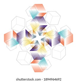 Minimal geometric posters background. Cube forms.