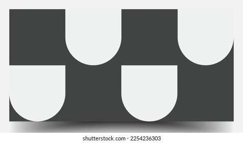 Afiches geométricos mínimos. Patrones monocromos. Fondo De Patrón Bauhaus Y Suizo, Afiche Del Vector De Diseño De Forma Geométrica Resumen. Vector Eps10.